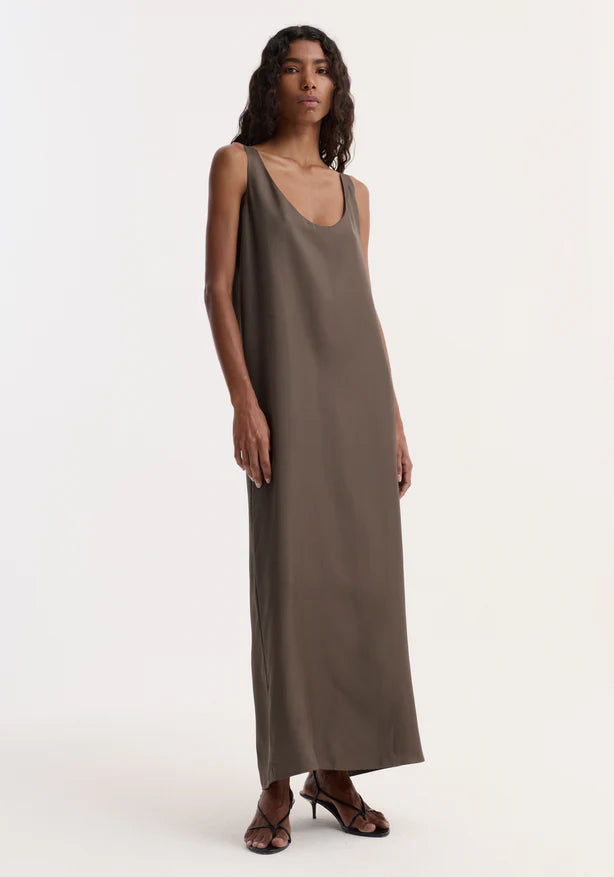 Silk Scoop-neck Dress