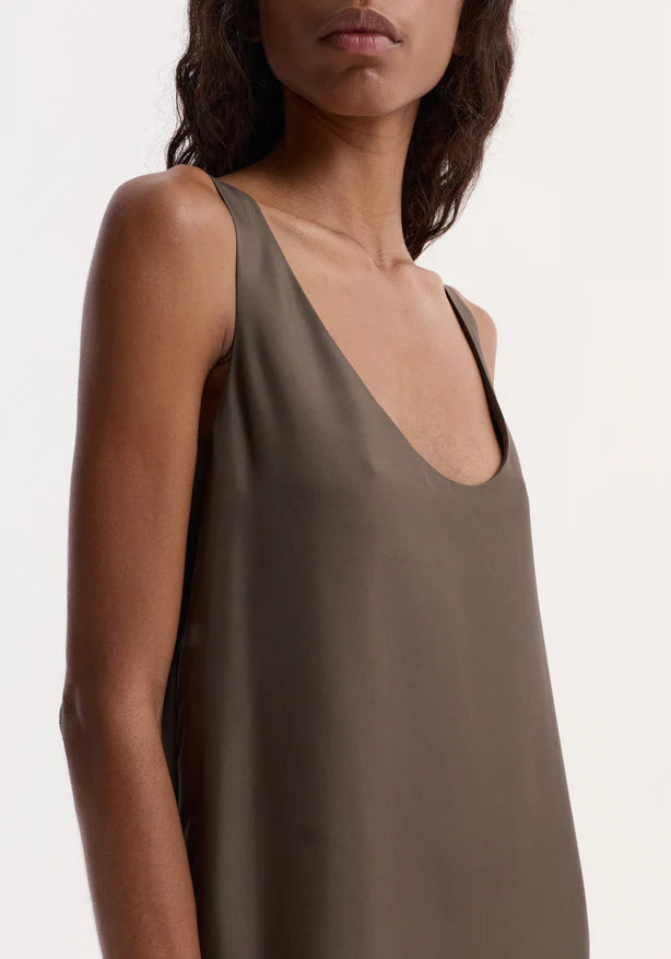 Silk Scoop-neck Dress