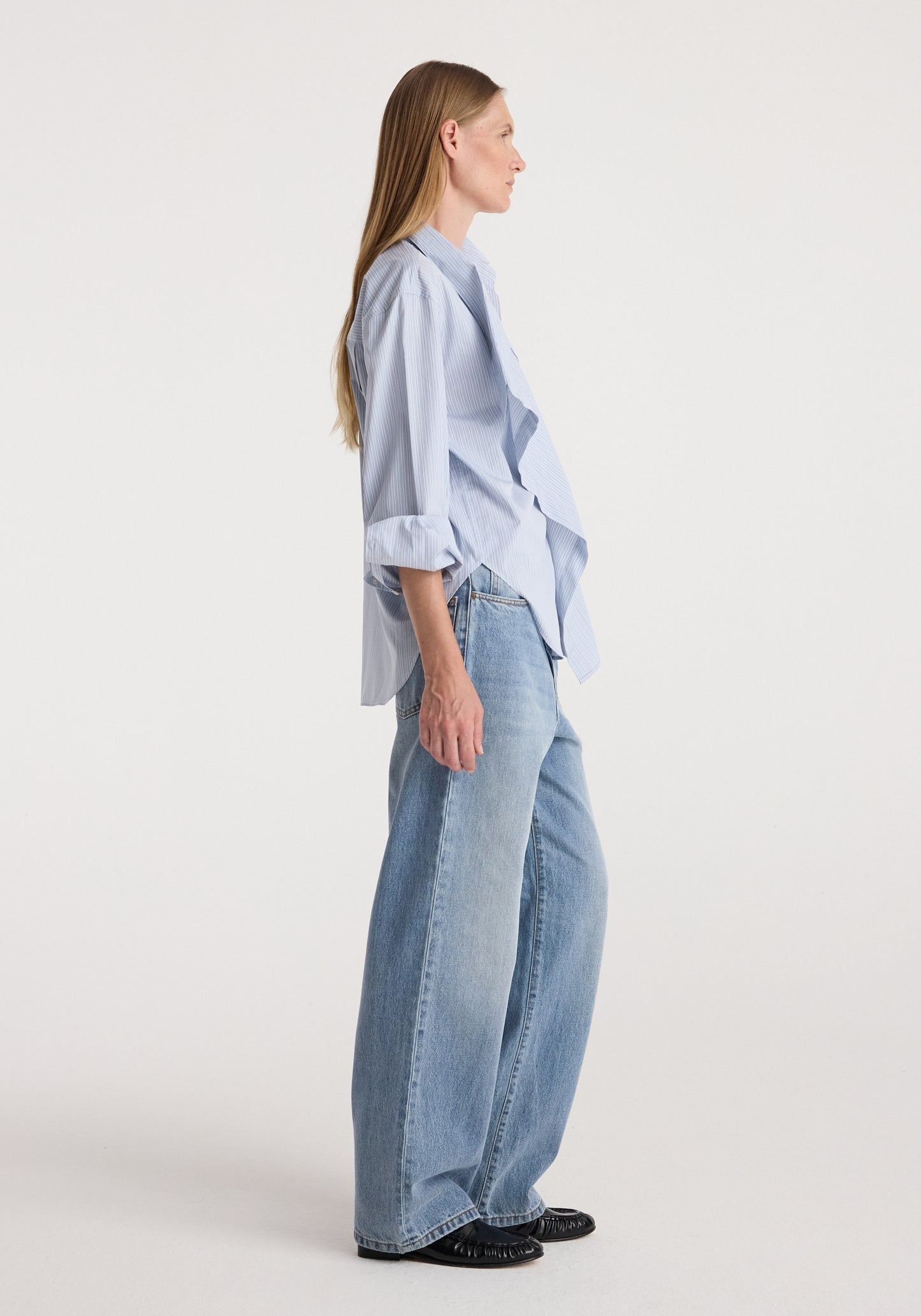 Draped Collar Shirt