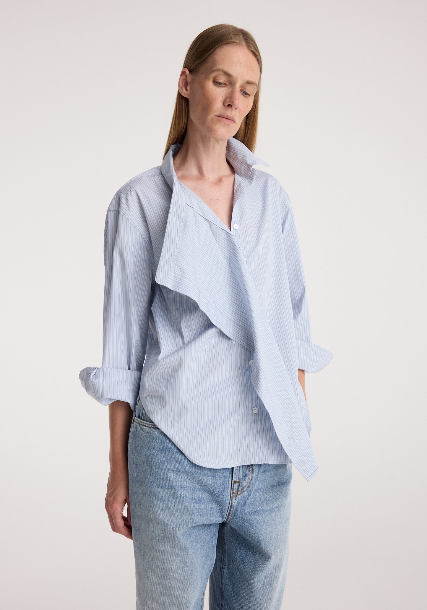 Draped Collar Shirt