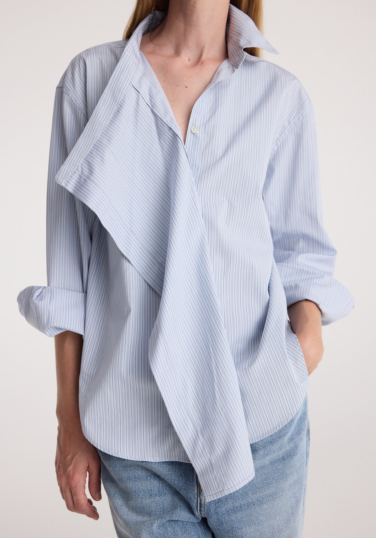Draped Collar Shirt