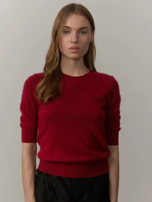 Front view of the short-sleeve knit