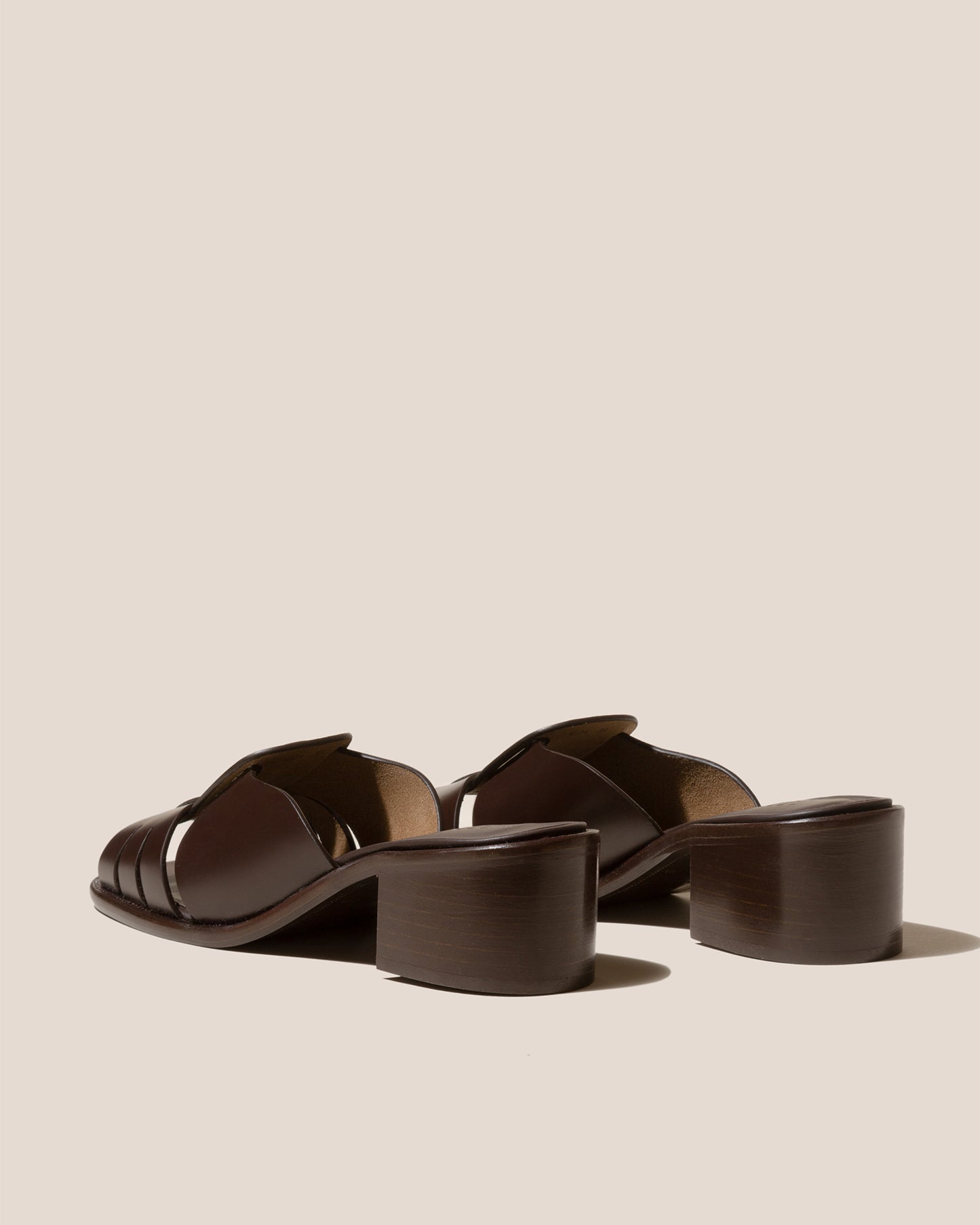 Hereu Ancora Squared Heeled Slide Dark Brown