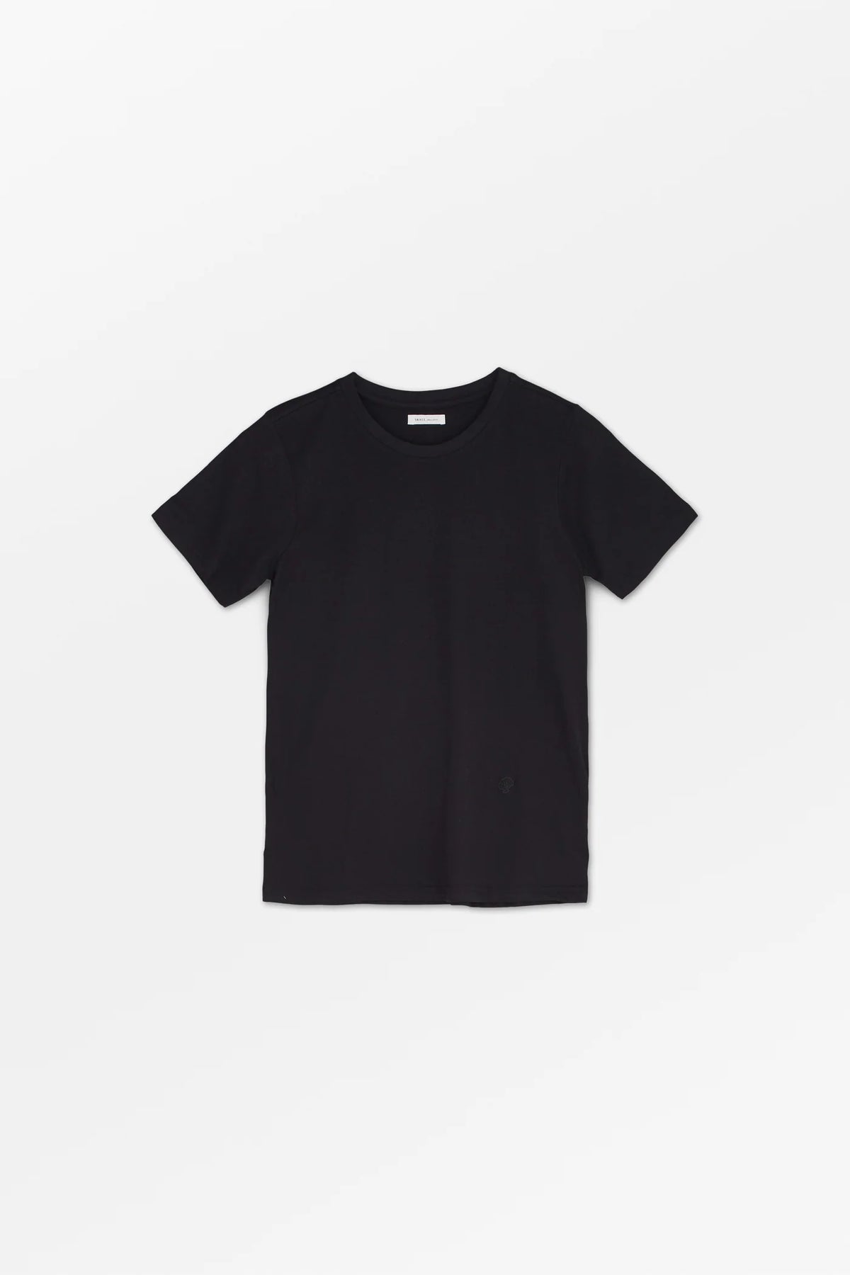 Black t-shirt on a white background