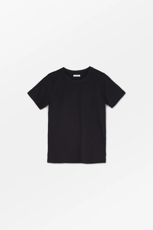 Black t-shirt on a white background