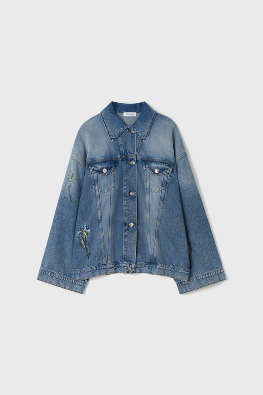 Bat Embroidery Denim Jacket