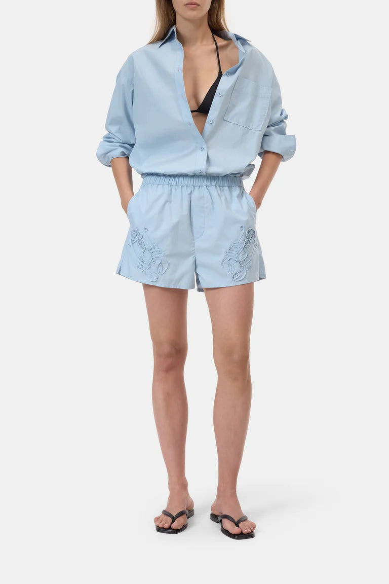 Relaxed shorts in dove blue