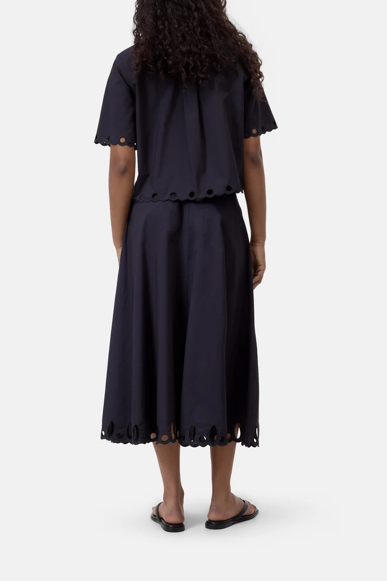 Embroidered poplin shirt