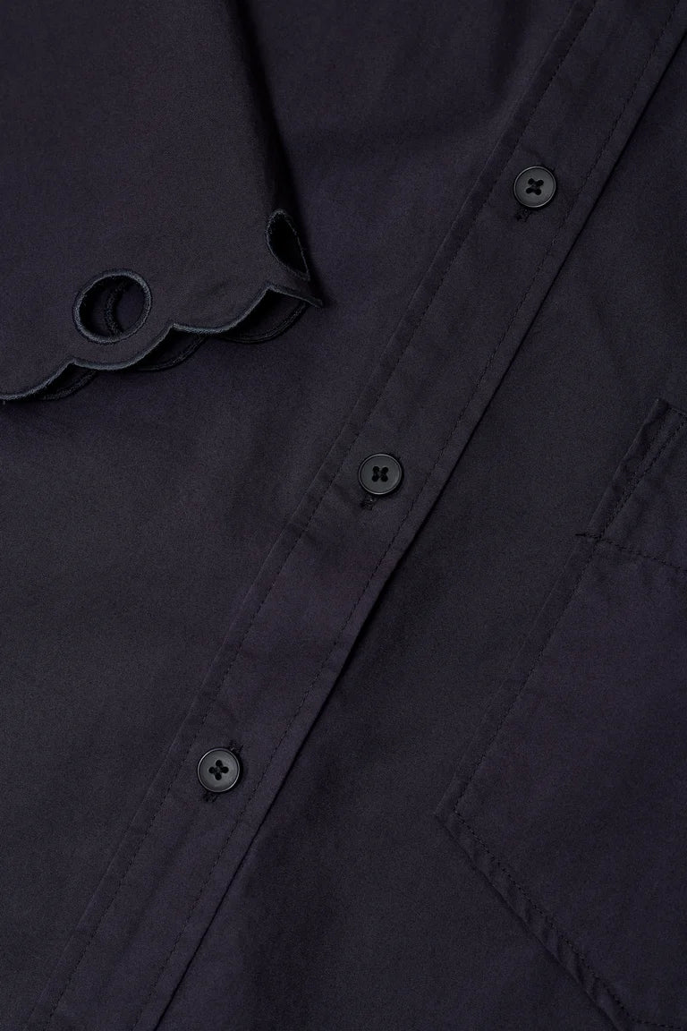 Embroidered poplin shirt