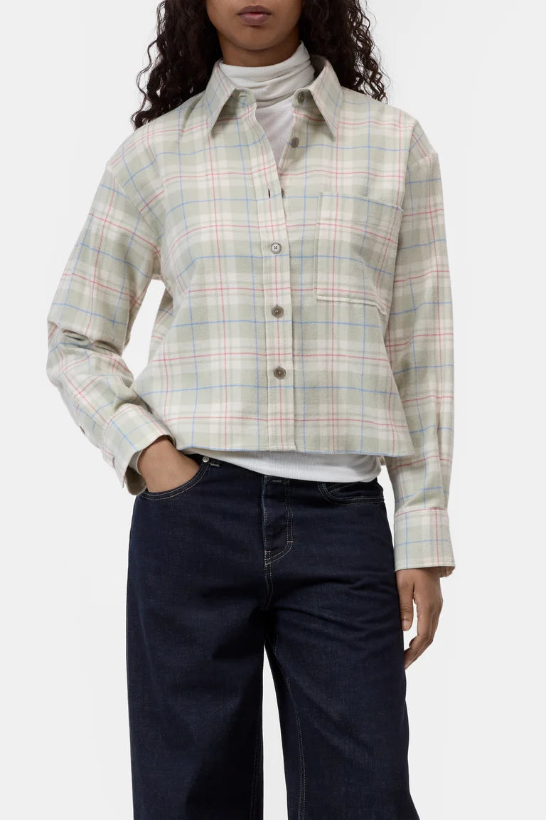 Cropped flannel shirt