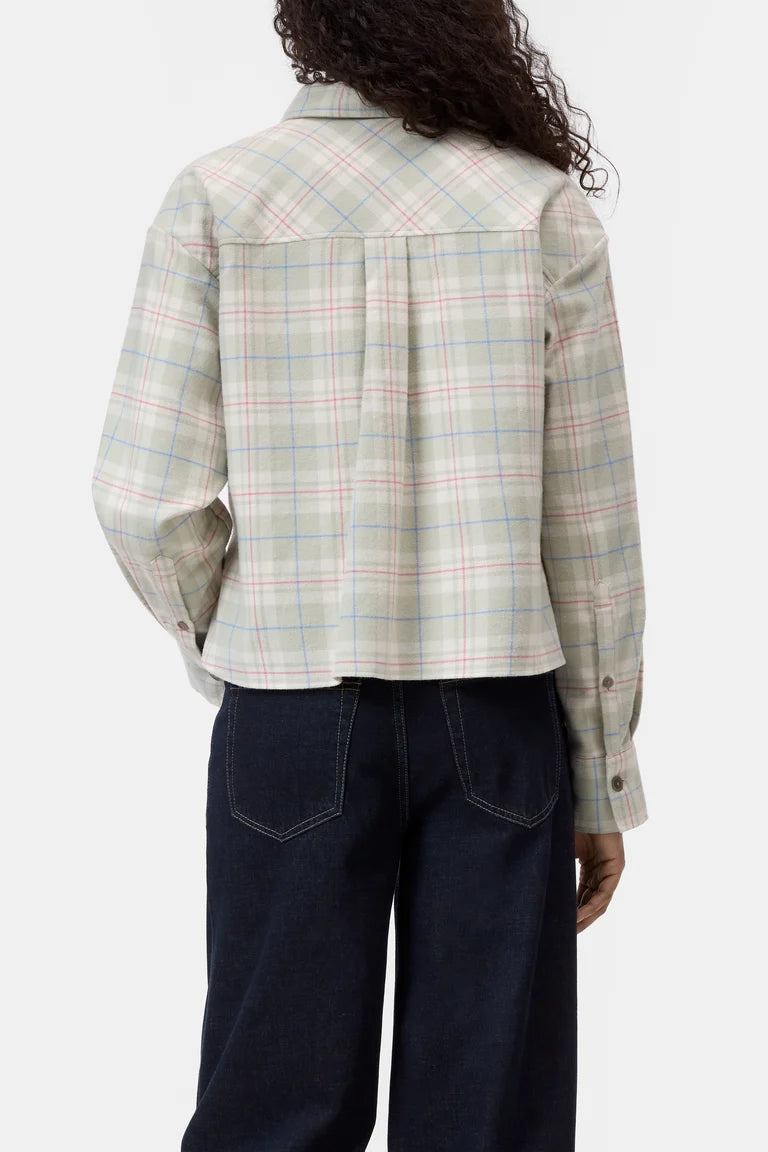 Cropped flannel shirt