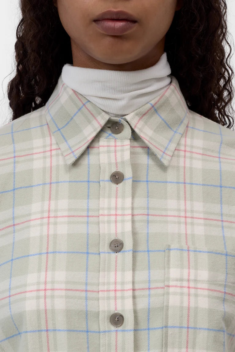 Cropped flannel shirt