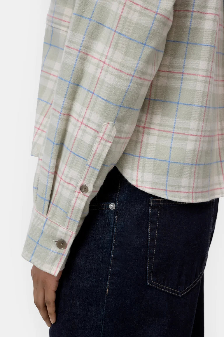 Cropped flannel shirt