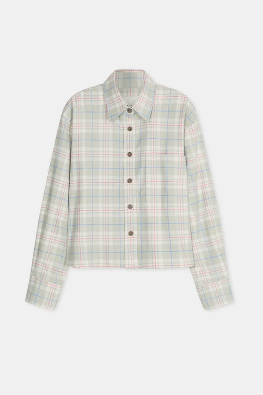 Cropped flannel shirt