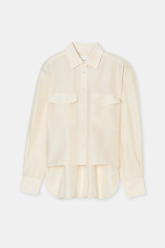 Silk blouse with utility details