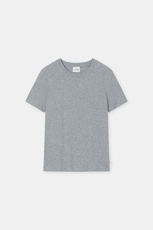 Basic t-shirt in light grey melange