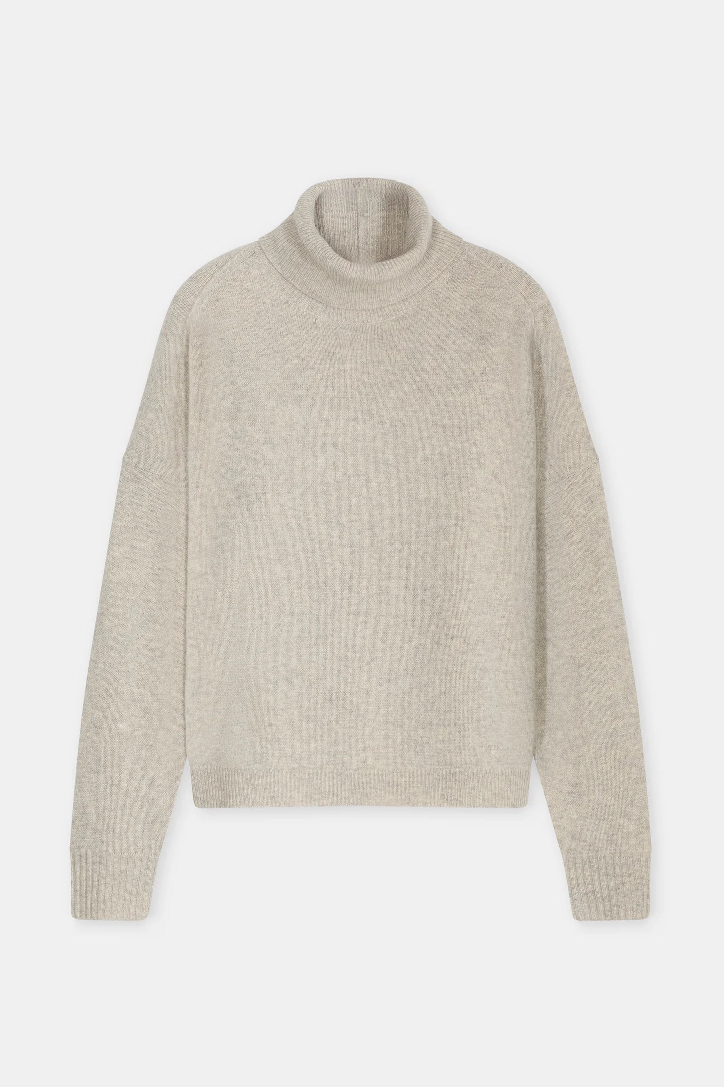Turtleneck in slit grey merino wool
