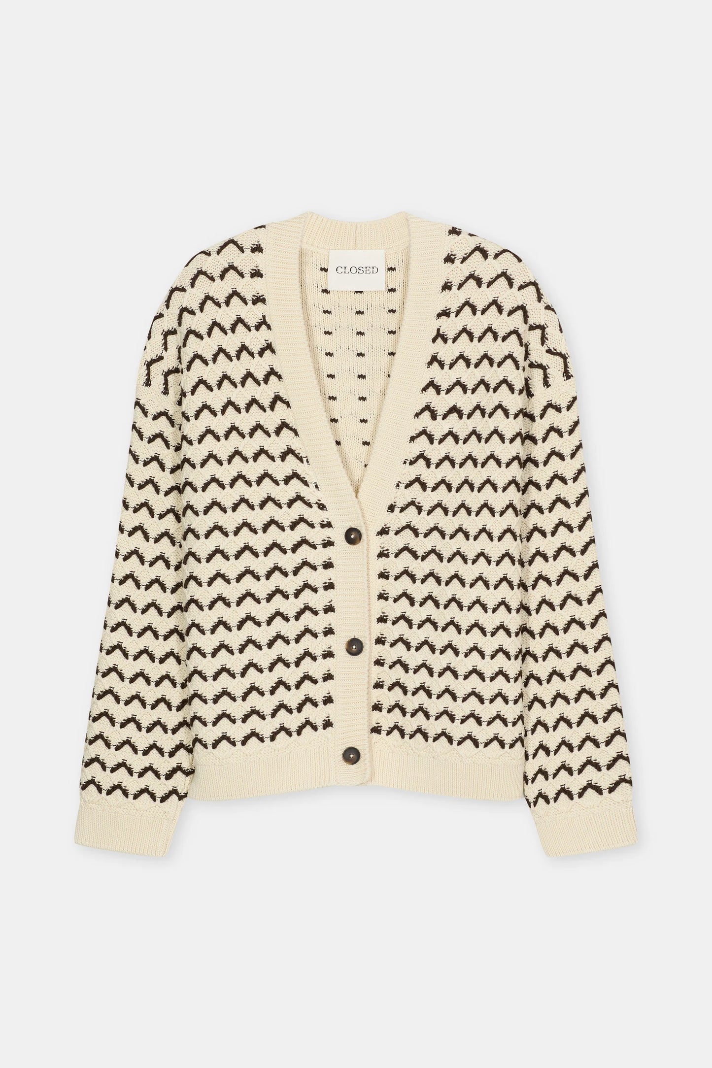 V-neck cardigan of organic cotton
