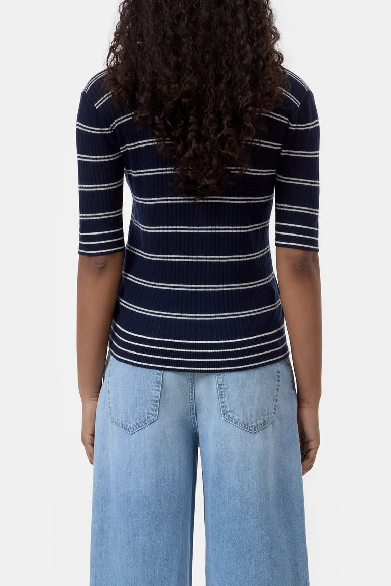 Striped wool polo shirt