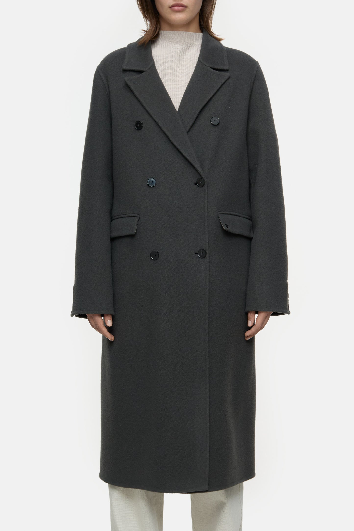 Virgin wool and cashmere blend coat