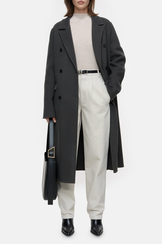 Virgin wool and cashmere blend coat