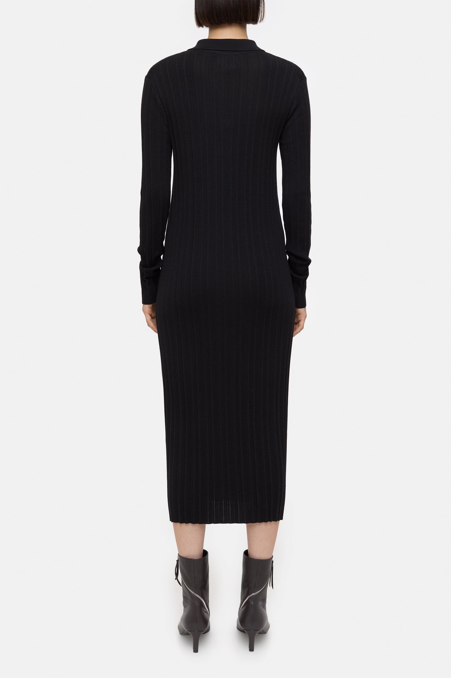 Straight Knit Dress in Black