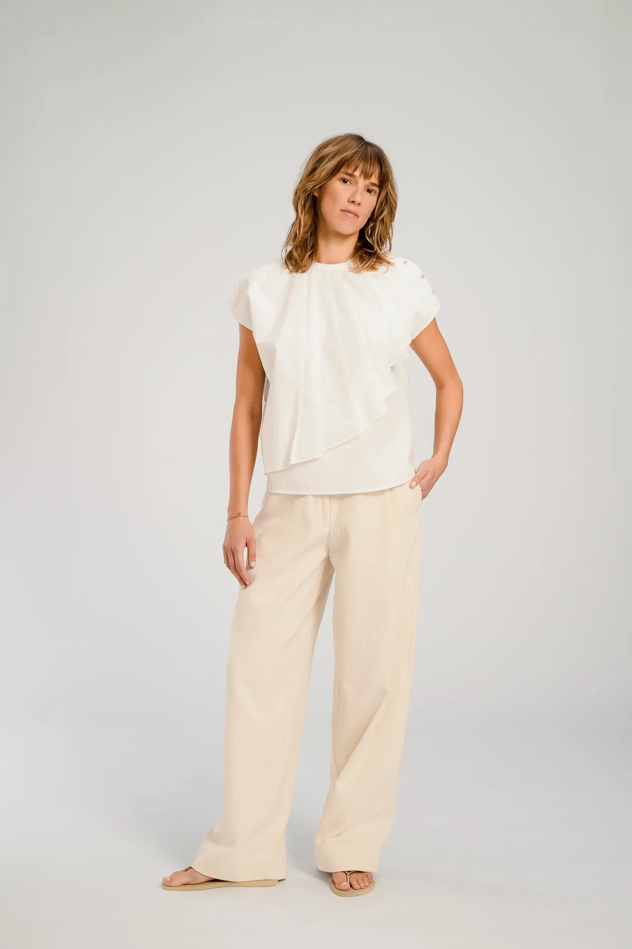 Chicago Pleated Blouse White
