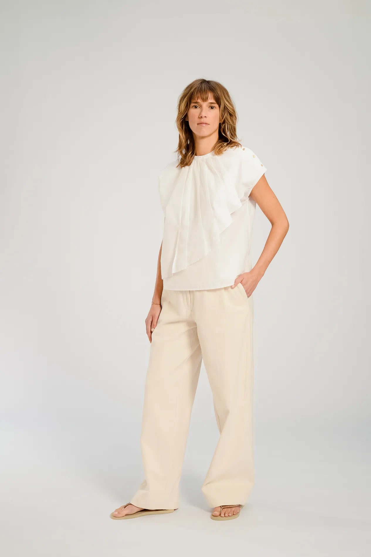 Chicago Pleated Blouse White