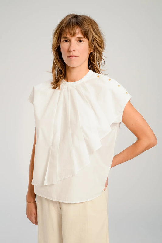 Chicago Pleated Blouse White