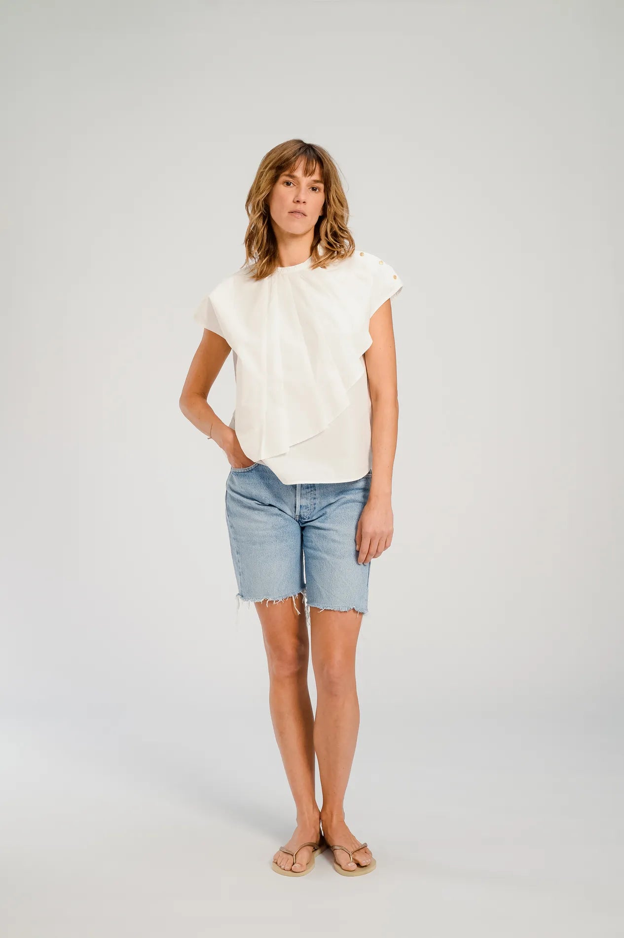 Chicago Pleated Blouse White