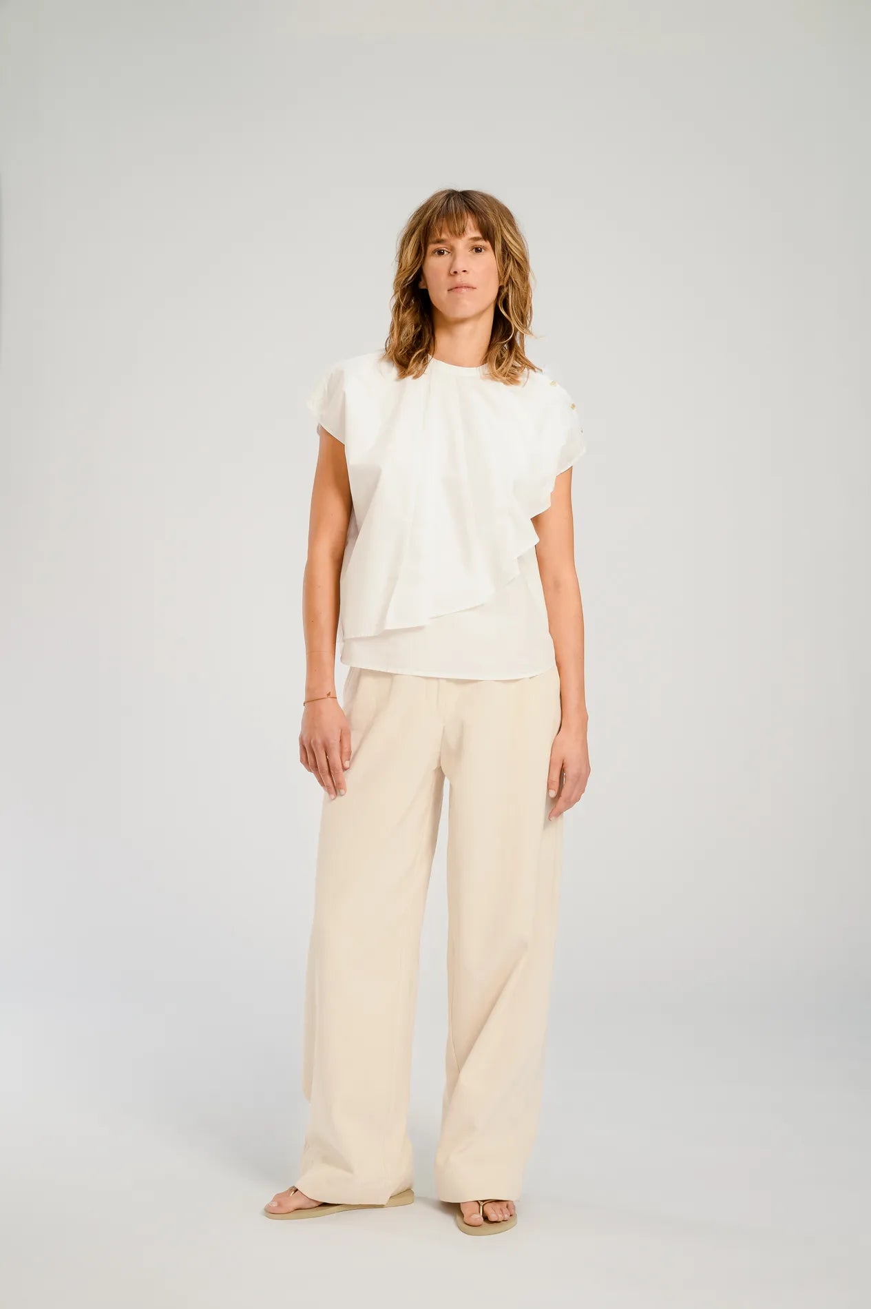 Chicago Pleated Blouse White