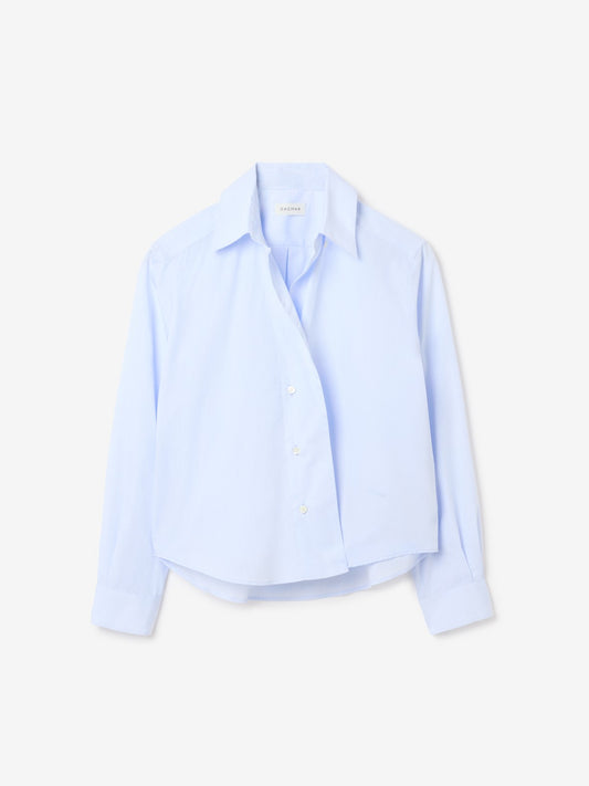 Cropped shirt in blue