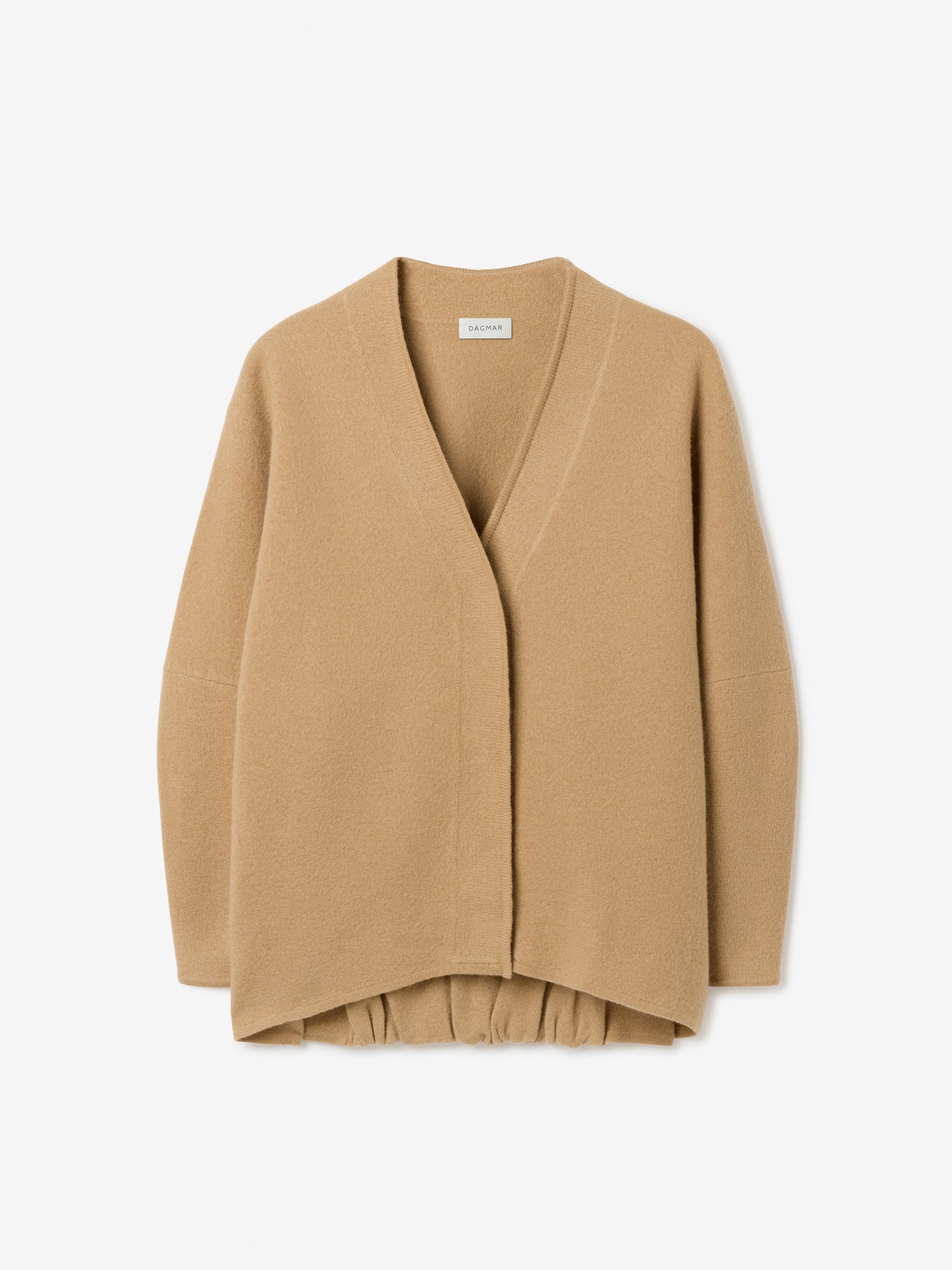 Long wool cardigan in camel