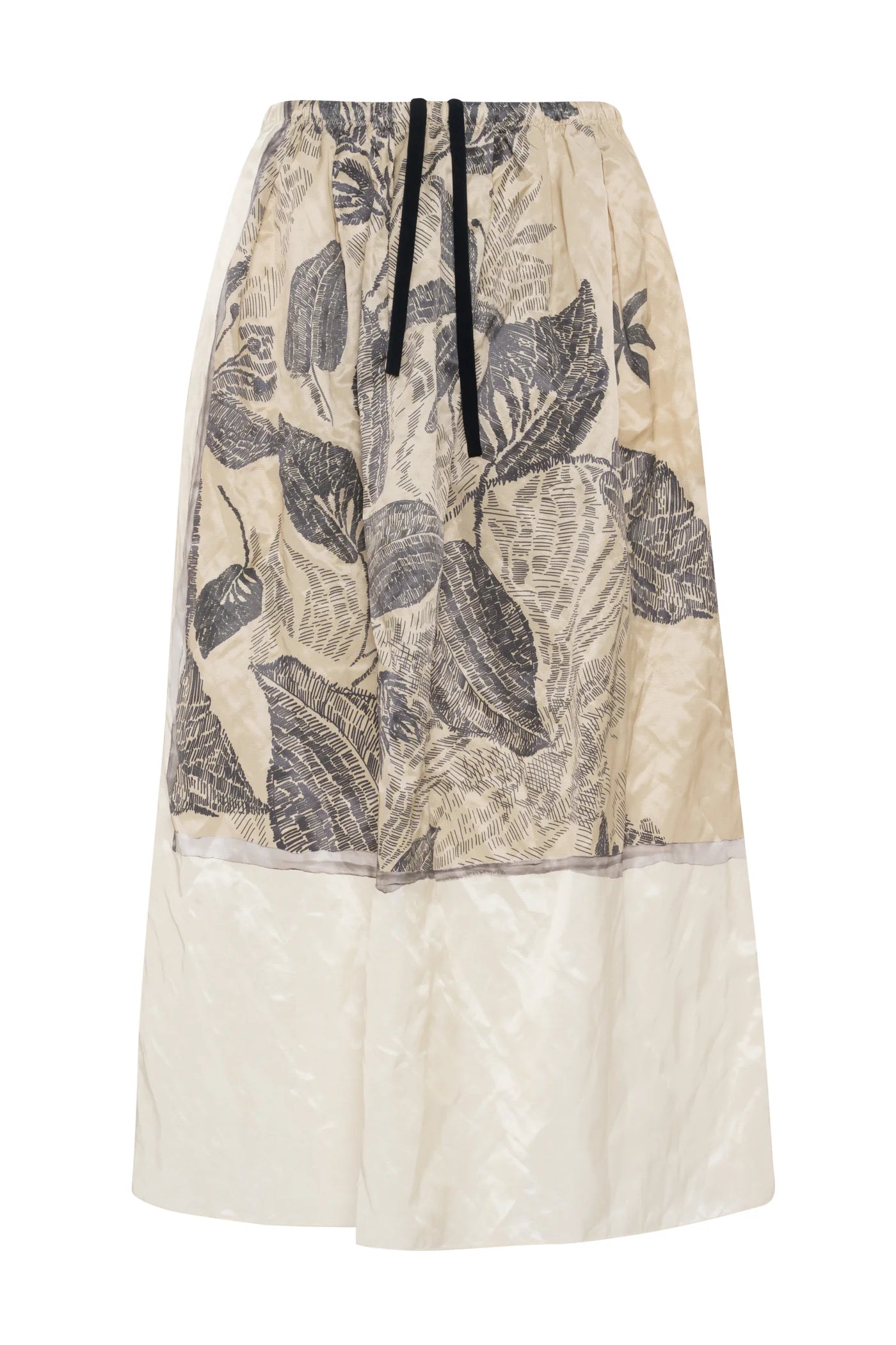 Skirt with leaf pattern on a white background