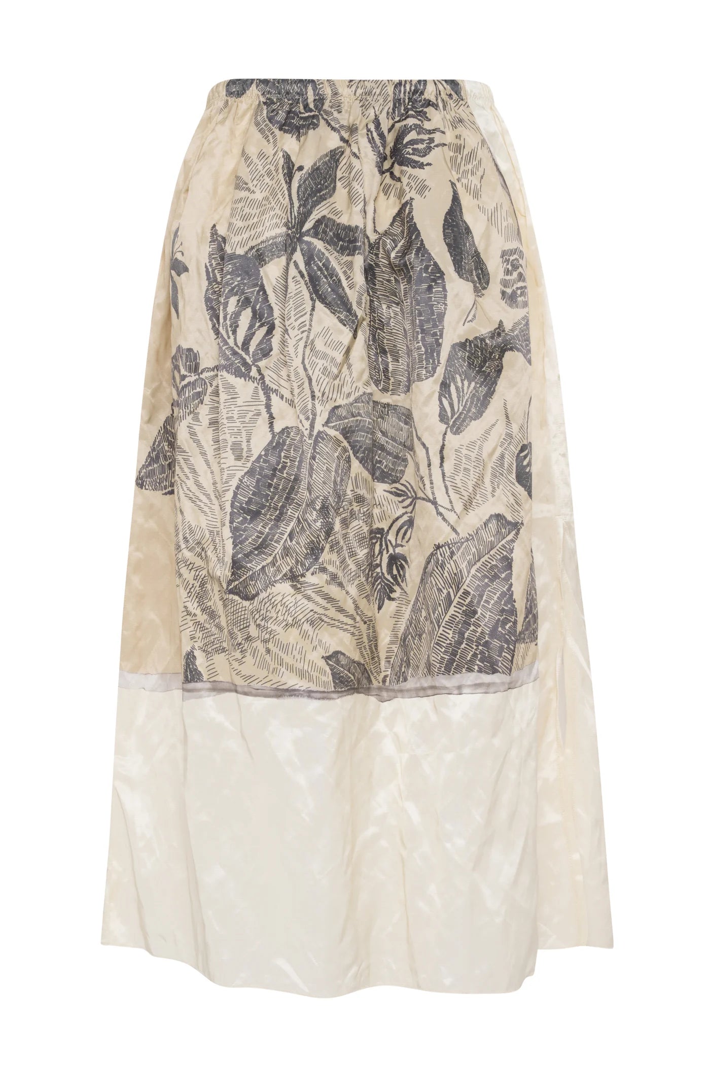 Skirt with floral pattern on a white background