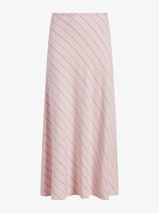 Pink pleated skirt on a white background