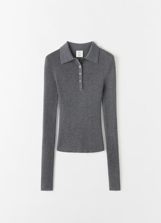 Jules Rib Top Grey