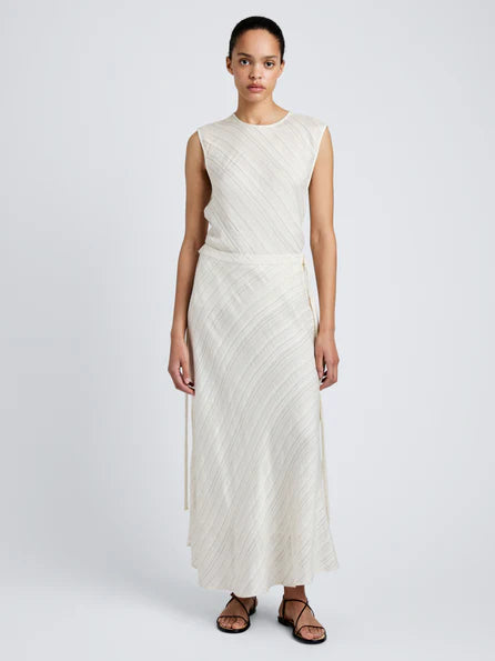 Kaia Skirt in Woven Stripe Flou
