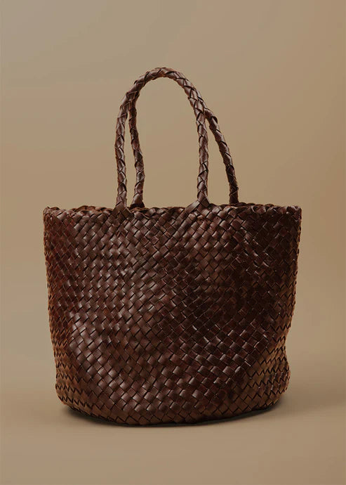 Leather Intrecciato Brown
