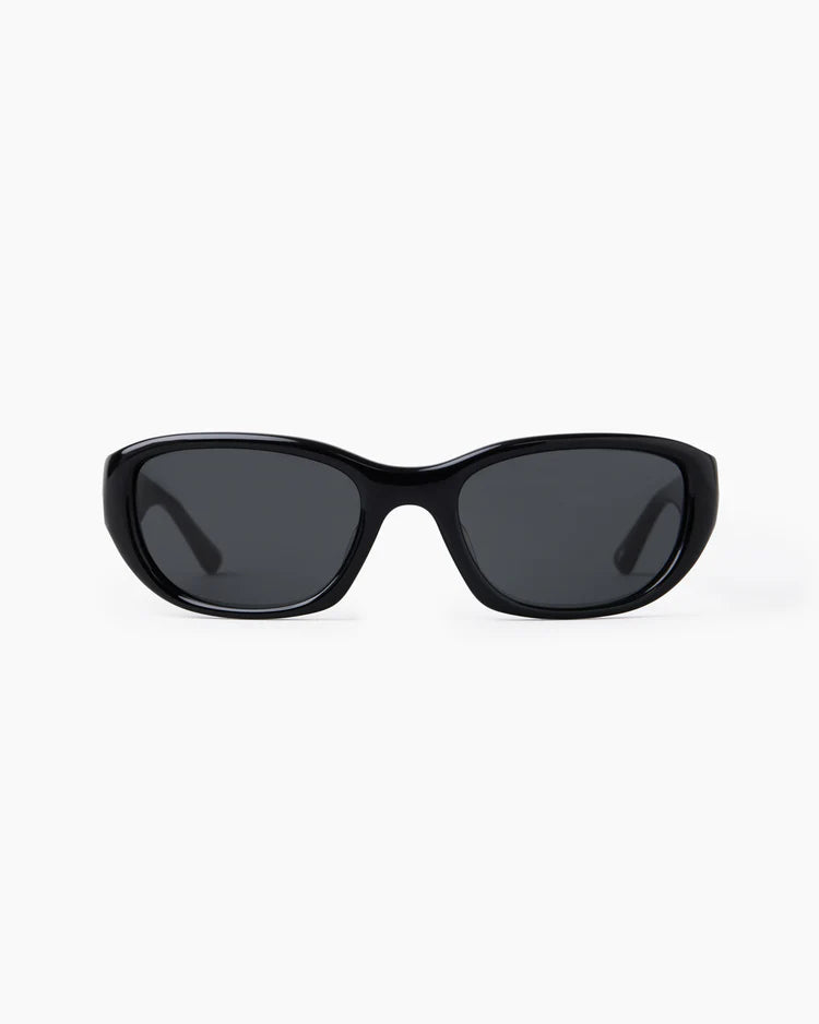 Black sunglasses on a white background