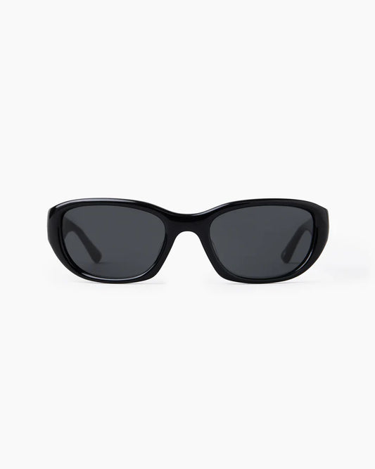 Black sunglasses on a white background