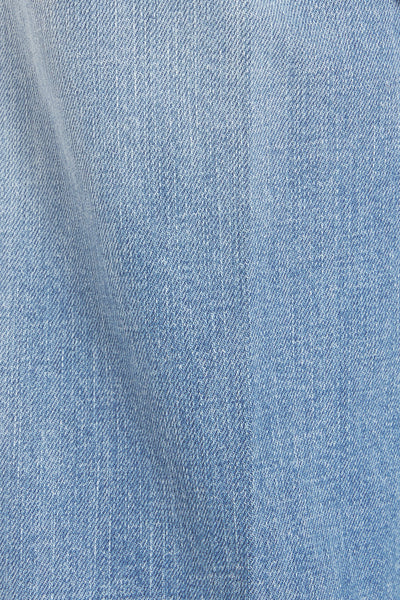 Close-up of blue denim fabric texture
