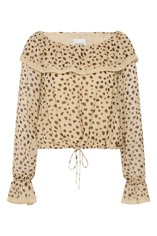 Priscilla blouse in cheetah print