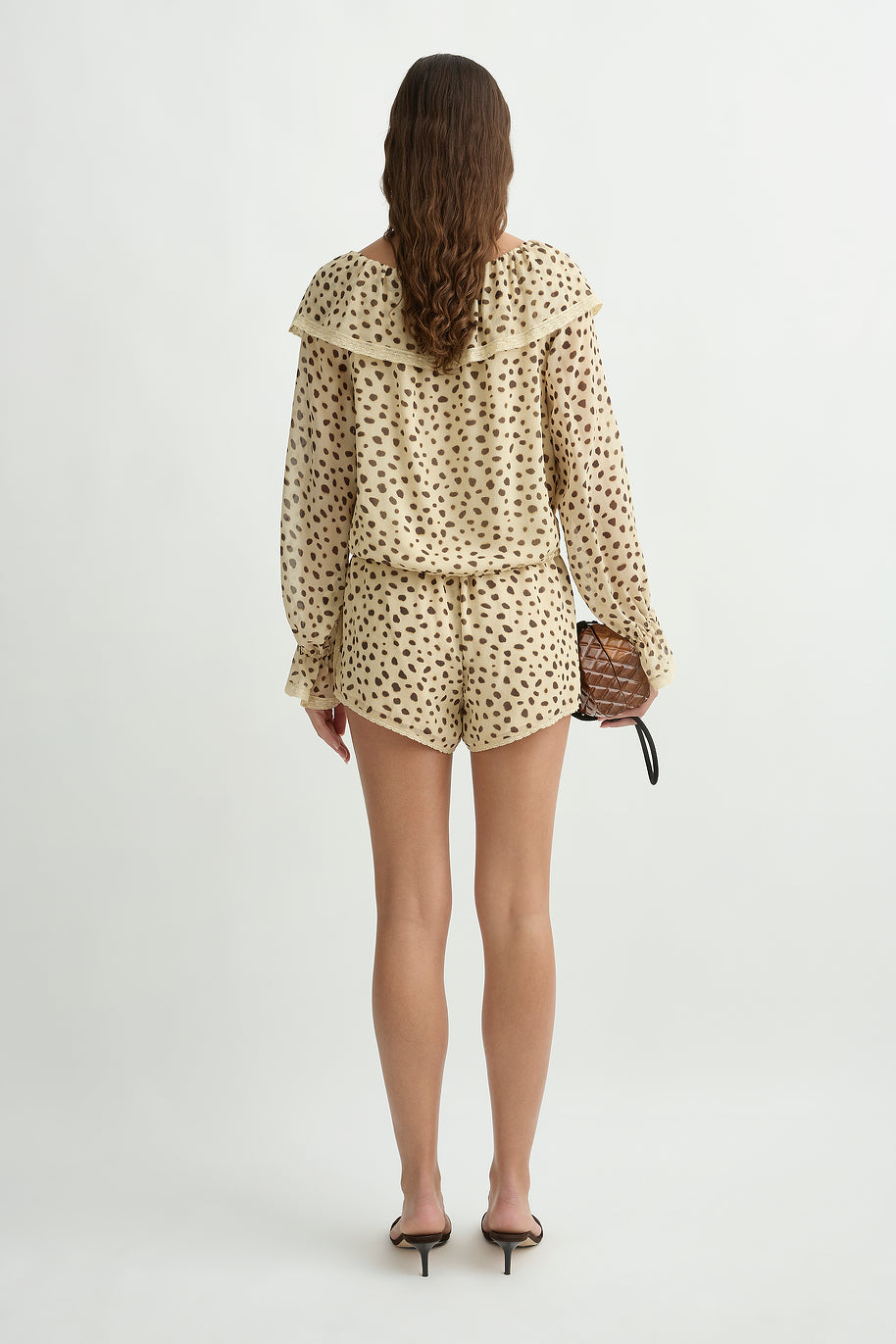 Priscilla blouse in cheetah print