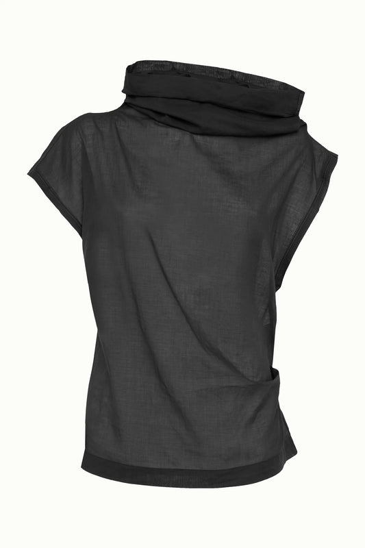 Papaya top in black muslin