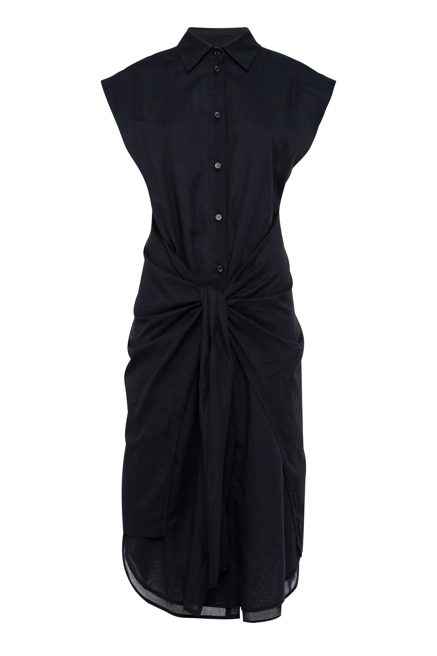 Piramide dress in black cotton