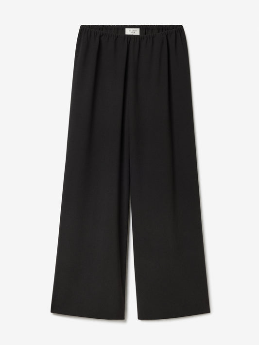Fluid crepe trousers in black
