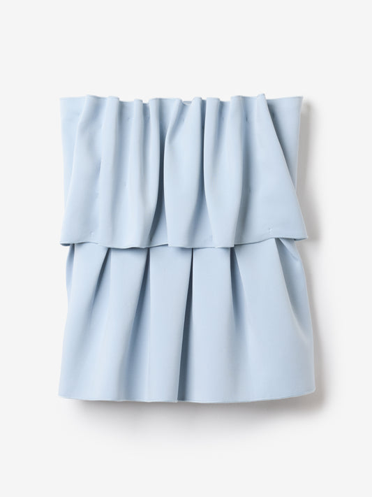 Sculpted tube top in dove blue