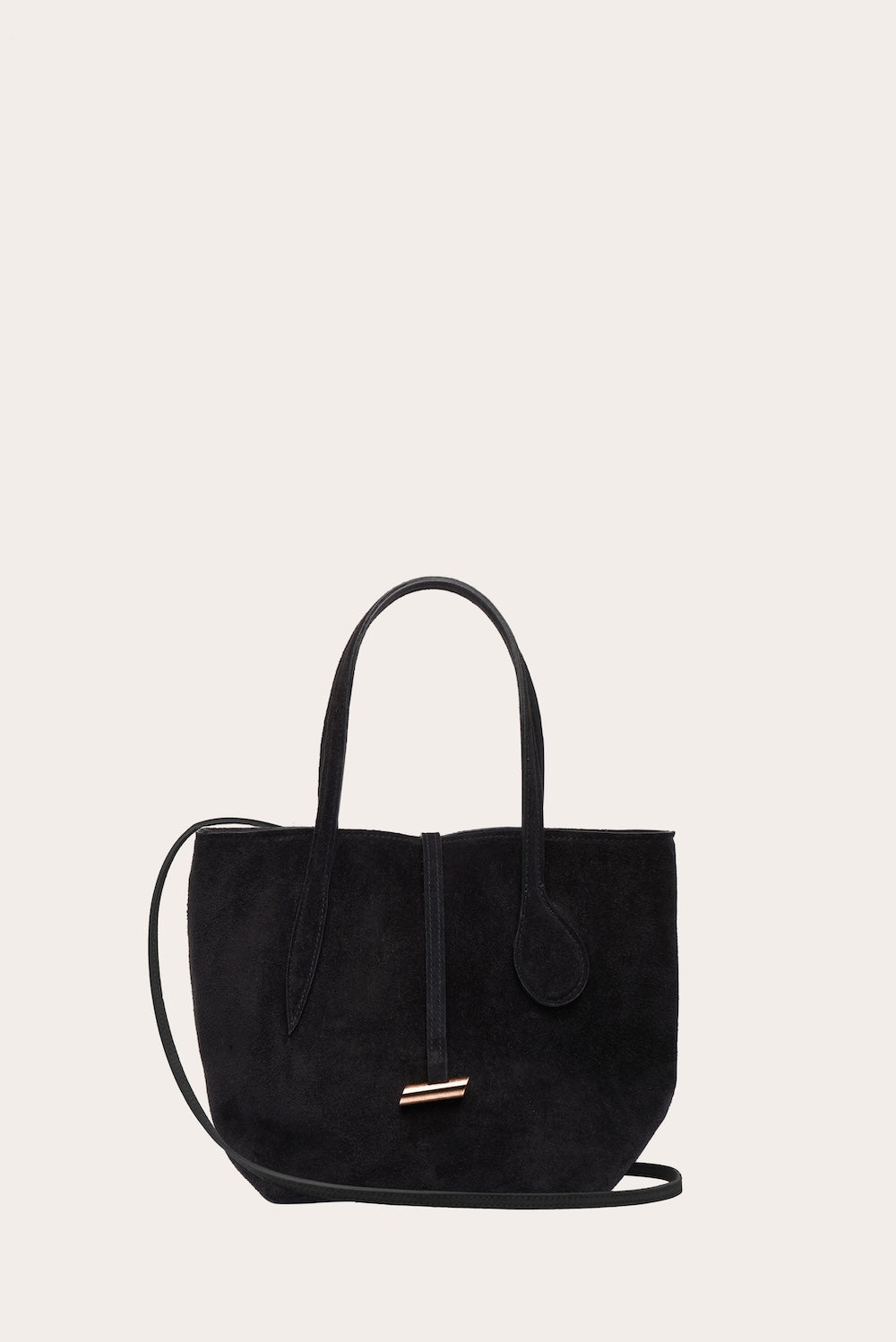 Little Liffner Mini Sprout Tote Black Suede