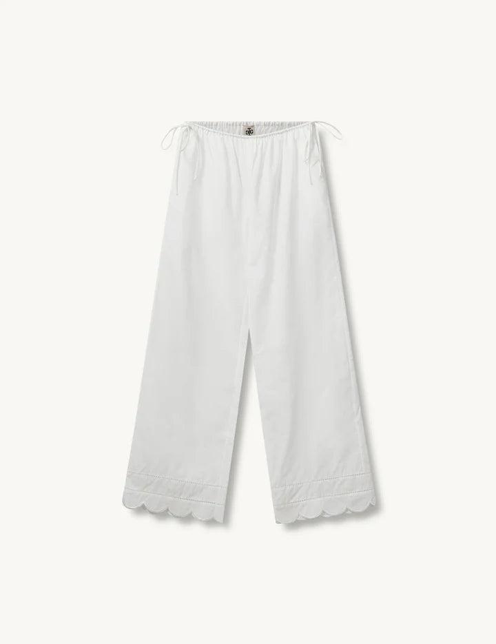 Light gray wide-leg pants on a white background